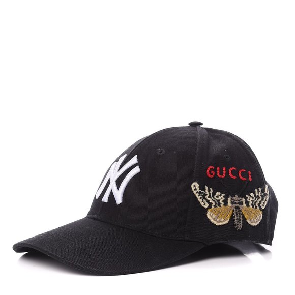 Authentic NWT Gucci Baseball Cap With Ny Yankees™ Patch In Black new with tags - Picture 1 of 9